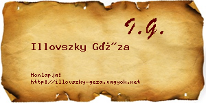 Illovszky Géza névjegykártya