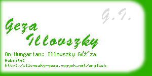 geza illovszky business card